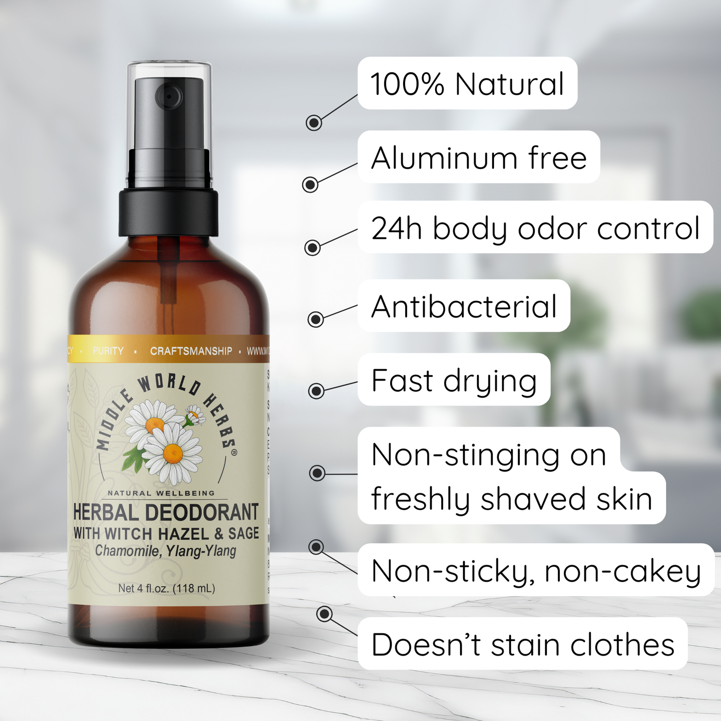 Herbal Deodorant Witch Hazel and Sage