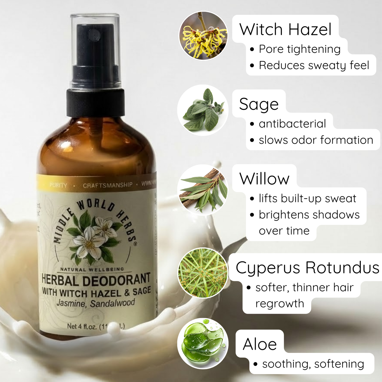 Herbal Deodorant Witch Hazel and Sage