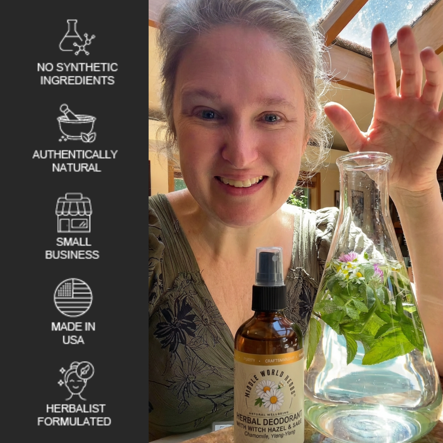 Herbal Deodorant Witch Hazel and Sage